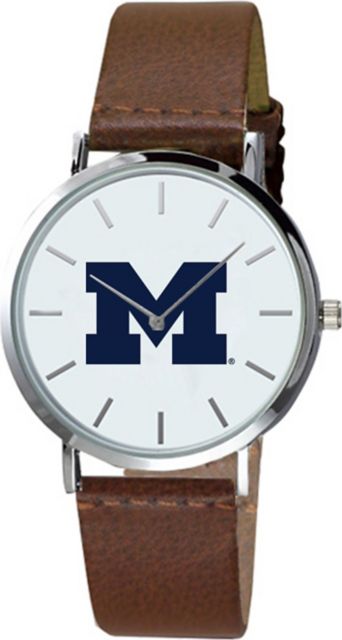 Michigan Wolverines 40mm Men's Leather Watch