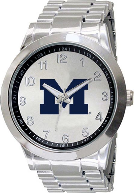 Michigan Wolverines 44mm Men's Stainless Steel Watch