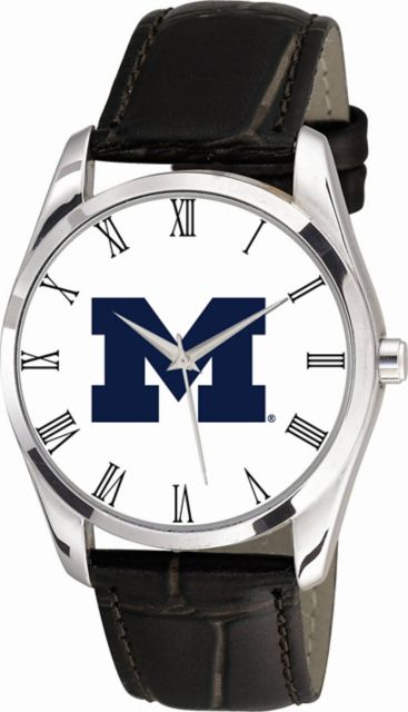 Michigan Wolverines 36mm Men's Leather Watch