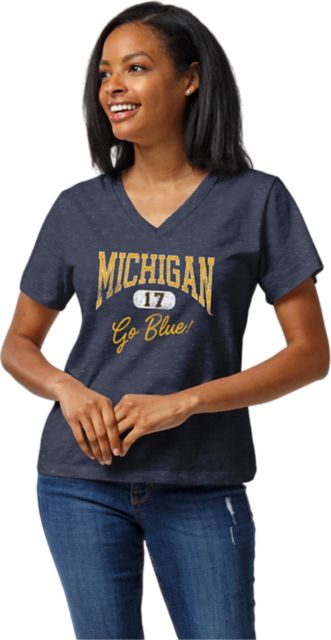 Michigan Wolverines Women's V-Neck Short Sleeve T-Shirt