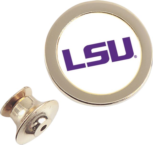 LSU Tigers CSI Gold Lapel Pin With Colored Medallian