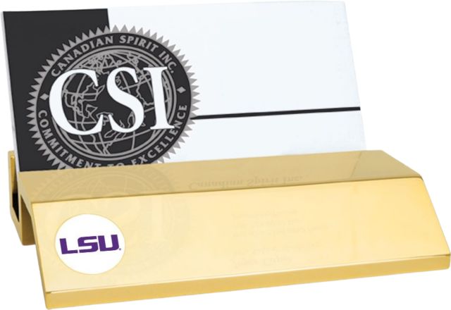 LSU Tigers CSI Gold Card Holder With Colored Medallion
