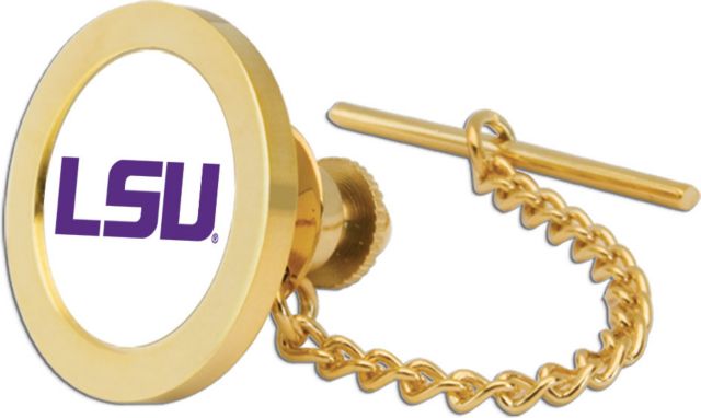 LSU Tigers CSI Goldtie Tack/Lapel Pin Gift Boxed With Colored Medallion