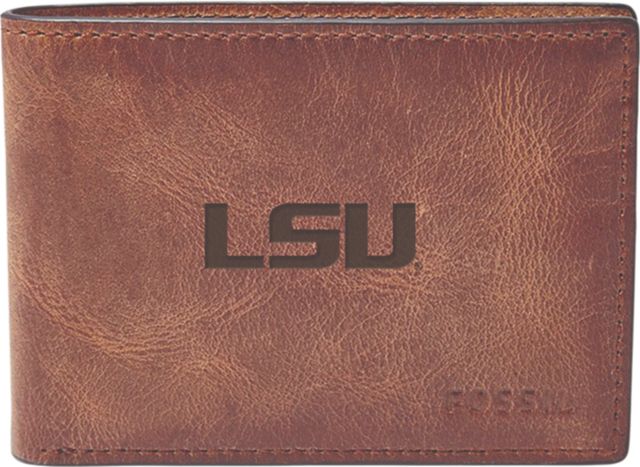 LSU Tigers Fossil Leather - Derrick Front Pocket Bifold - Brown