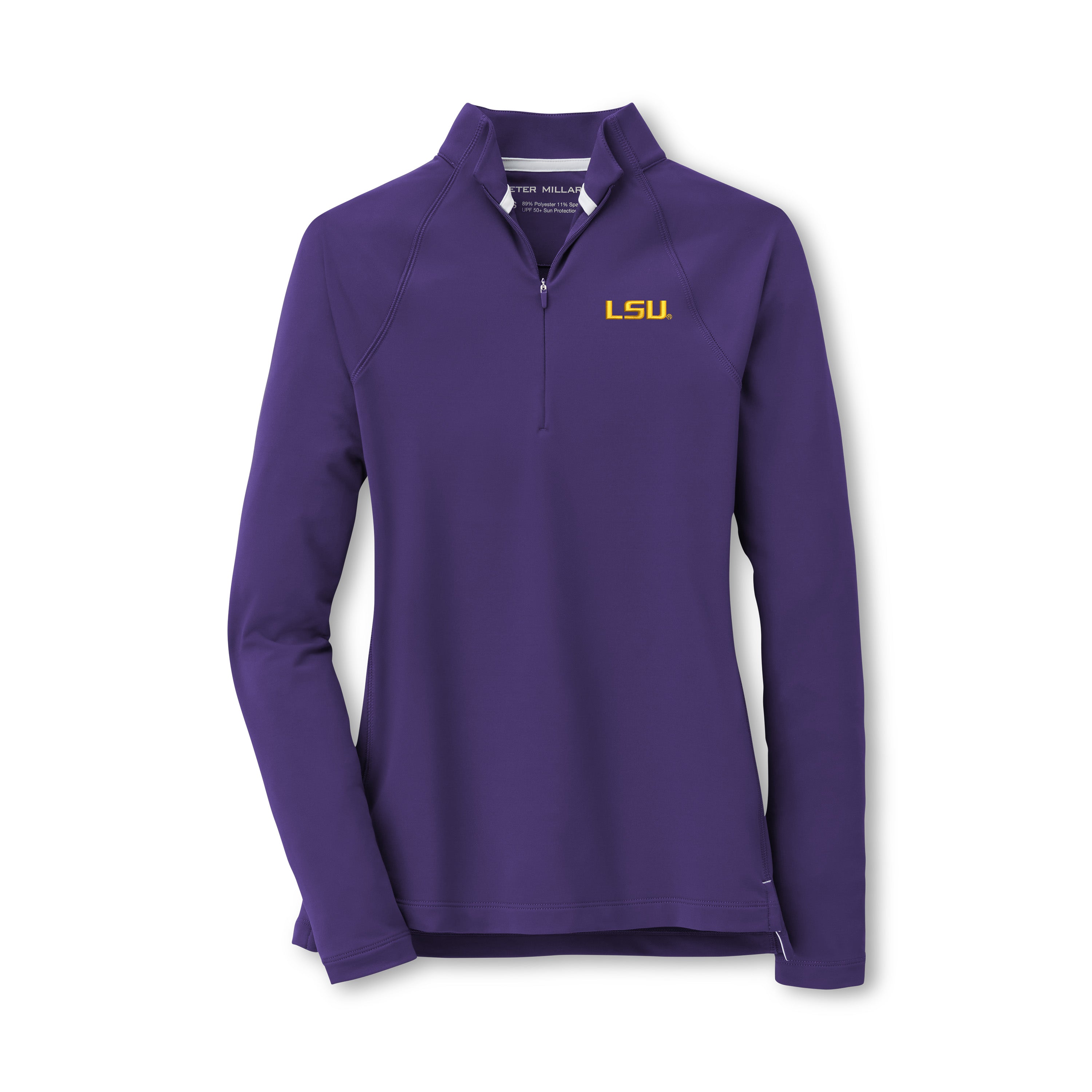 LSU Tigers Peter Millar Women's Perth Raglan Quarter Zip
