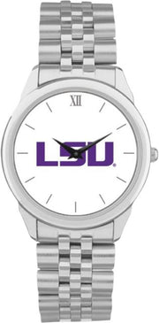 LSU Tigers CSI Men's Silver Rolled Link Withristwithatch (Gift Box) With Colored Medallion