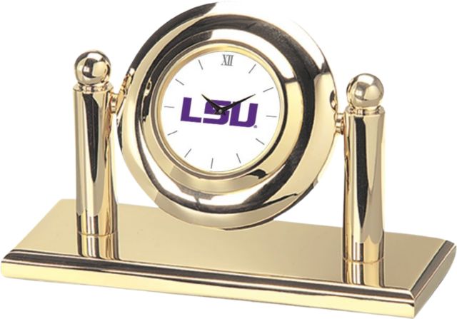 LSU Tigers CSI Arcade Desk Clock With Colored Medallian