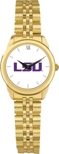 LSU Tigers CSI Women's Gold Rolled Link Watch (Gift Box) With Colored Medallion