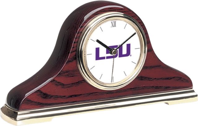 LSU Tigers CSI Mantle Clock With Colored Medallion