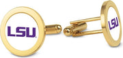 LSU Tigers CSI Gold Cufflinks (Gift Boxed) With Colored Medallion