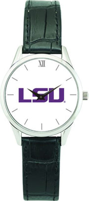 LSU Tigers CSI Women's Stainless Steel Wristwatch (Gift Boxed) With Color Medallion