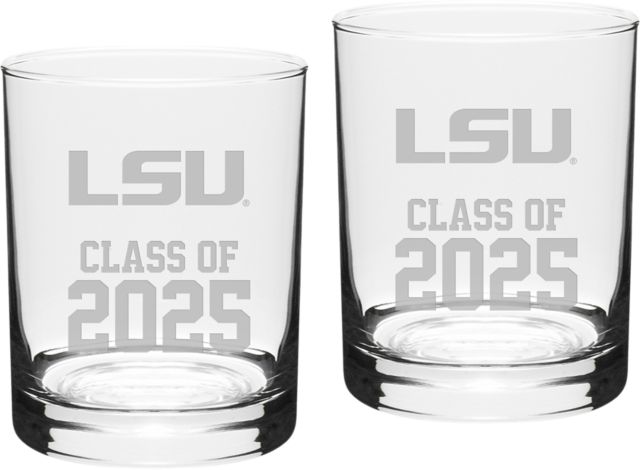 LSU Tigers Class of 2025 Set of 2 - 14 oz Glass