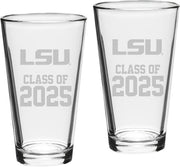 LSU Tigers Class of 2025 Set of 2 - 16 oz Glass
