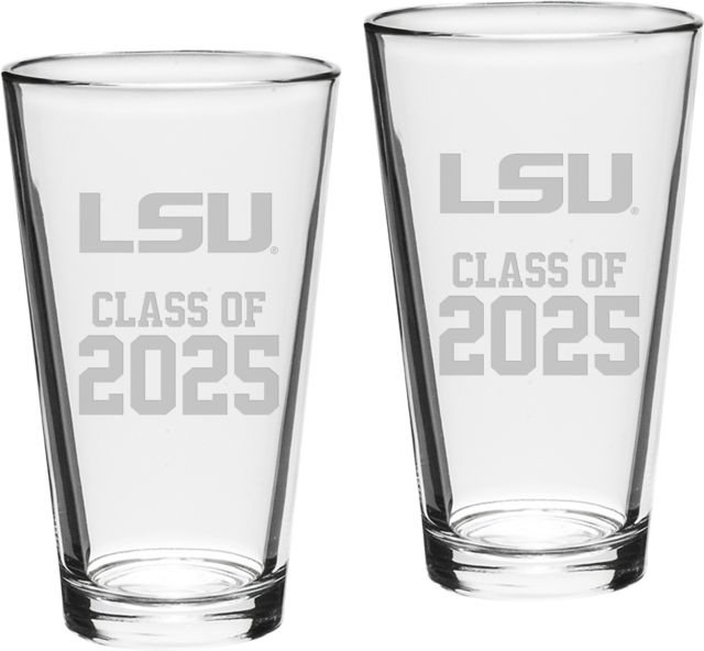 LSU Tigers Class of 2025 Set of 2 - 16 oz Glass