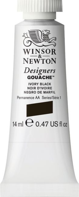 DESIGNERS GOUACHE 14 ML TUBE IVORY BLACK