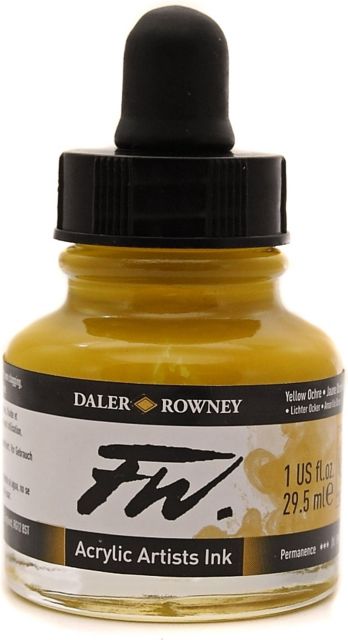 Fw Acrylic Ink 1OZ Yellow Ochre