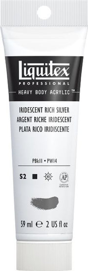 Heavy Body Acrylic 2oz Iridescent Rich Silver