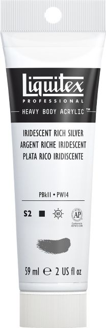 Heavy Body Acrylic 2oz Iridescent Rich Silver
