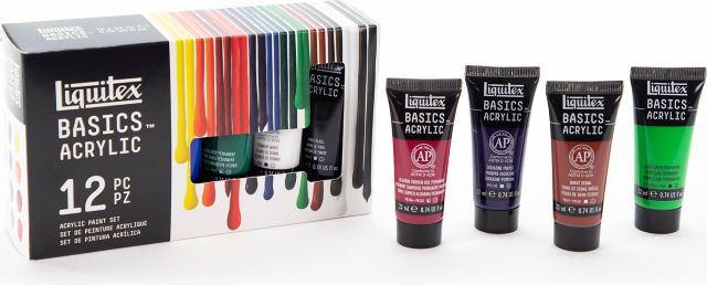 BASIC ACRYLICS SET 12-COLORS 22ML
